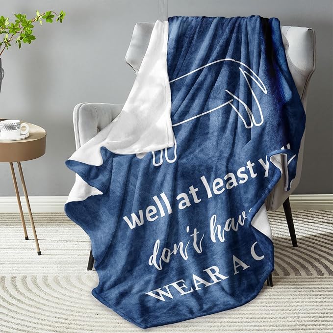 Get Well Gifts for Men Throw Blanket 60" x 80", Get Well Gifts for Men After Surgery, Feel Better/After Surgery/Surgery Recovery/Thinking of You/Get Well Soon Gift
