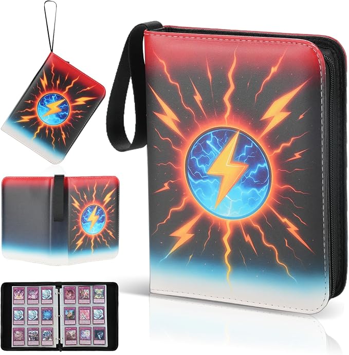 Trading Card Binder, 9-Pocket, Holds 1080 Cards, 120 Pages Side-Loading Card Album, PU Leather, Acid-Free Archival Sleeves, Durable Organizer for MTG, TCG & Sports Cards, Gift for Kids, Boys and Girls