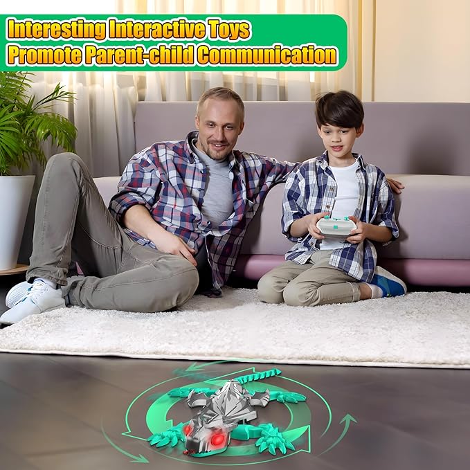 TWFRIC Wall Climbing Gecko Lizard, Robot Geckos Lizards Rechargeable Remote Control Car Toy RC Cars Toys for Kids RC Crawler for Boys & Girls Ages 6 & Up Halloween Christmas Birthday Gifts (Grey)