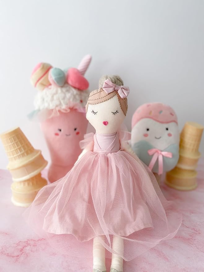 MON AMI Valentina Stuffed Doll – 15”, Soft & Elegant Stuffed Plush Doll for Little Girls, Use as Toy or Room Decor, for Kids of All Ages