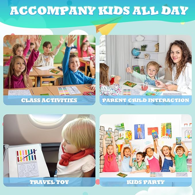 Hoarecal Water Coloring Books for Kids Ages 4-8, 24 Mini Coloring Books for Kids Bulk Party Favors, Birthday Goodie Bags Stuffers Return Gifts Small Arts Crafts School Classroom Prizes Travel