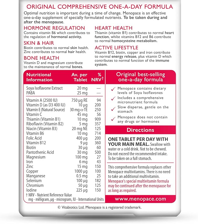 Vitabiotics Menopace Tab, 90 Count