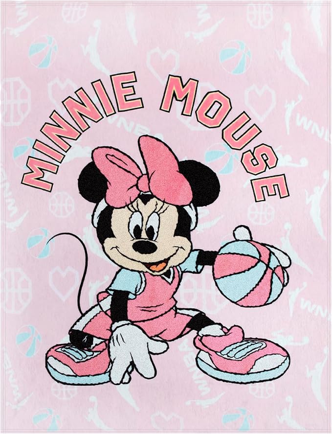 Northwest Disney Minnie Mouse Plush Throw Blanket, 46" x 60" Silk Touch Soft Fleece Blanket for Kids & Adults, Officially Licensed