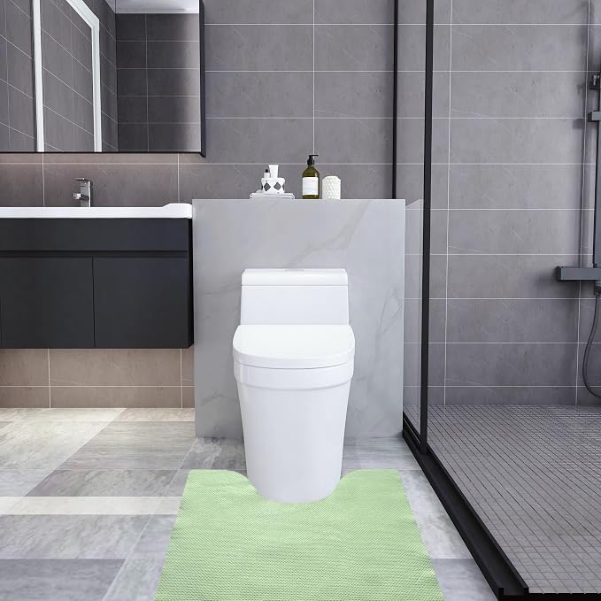 Green Disposable Toilet Mats,25-Pack U-Shape Pee Pads for Potty Training,No-Adhesive Non-Slip PE Backing Protects Floors,Super Absorbent,Leak-Proof for Elderly,Incontinence,Children&Adults