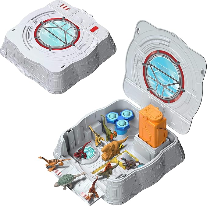 Mattel Jurassic World Distortus Rex Lab Sensory Playset with 8 Mini Figures, Model Clay and Spin & Pop Fidget Features in Fold Up Case (Amazon Exclusive)