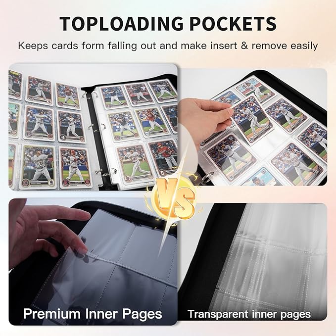 Trading Card Binder, Premium 9 Pocket 720 Double Sided Pocket Collection Binder,Card Album for TCG Card Holder for Game Card, Sports Card, Yugioh, MTG etc(Gray)