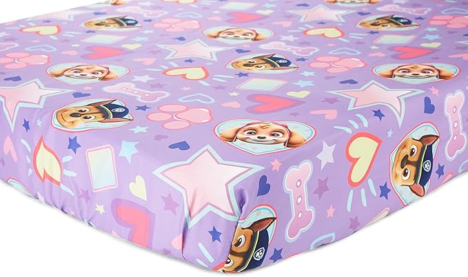 Paw Patrol Skye We're A Team 4 Piece Toddler Bedding Set - Includes Comforter, Sheet Set - Fitted + Top Sheet + Reversible Pillow Case for Girls Bed, Pink (Pack of 2)