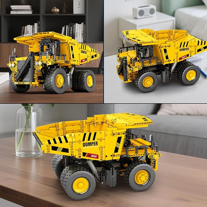 Building Set for Adults with Control Remote STEM Gifts for Teens Age 14 and up, Mining Dump Truck Collectible Model for Birthday, Heavy-Duty Construction Vehicle Building Toys Kit 22025
