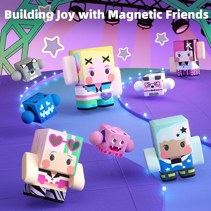 GobiDex 8PCS Magnetic Figures Playset, Travel Toys with Rotatable Animal and Character for Kids & Toddlers, Compatible with Magnet Building Blocks, Educational Sensory Pretend Play Gift