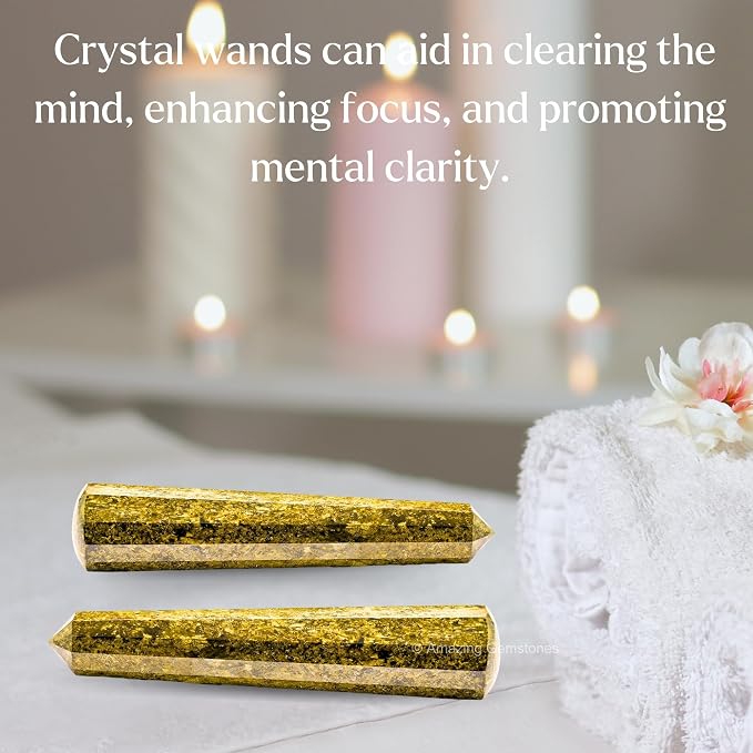 Amazing Gemstone Bronzite Crystal Wand Massage Stick - Pelvic Wand Gua Sha for Adults - Crystals and Healing Stones Massage Wands for Adults Gifts (Pointed)