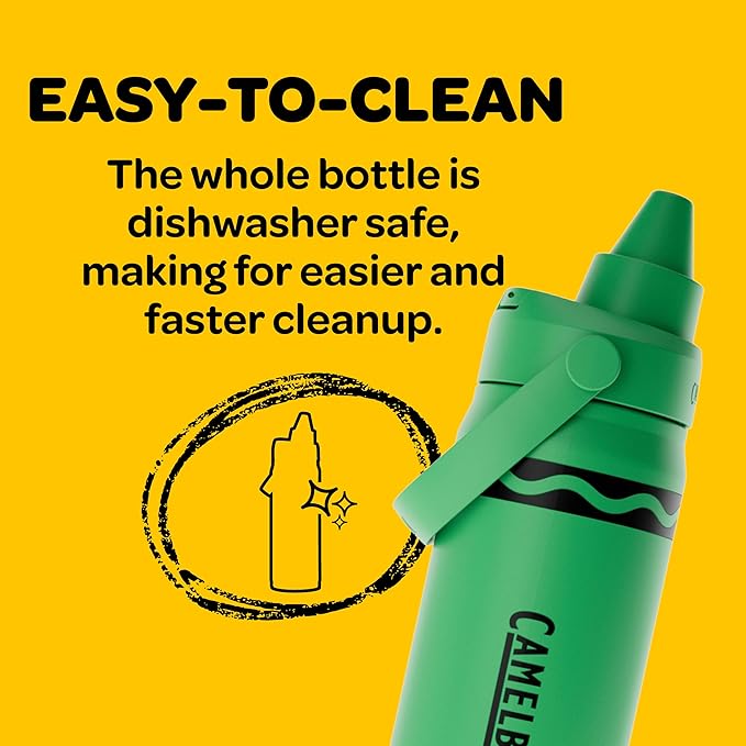 CamelBak Crayola Chug Insulated Stainless Steel Water Bottle, Limited Edition Lid, Cherry Red, 16oz