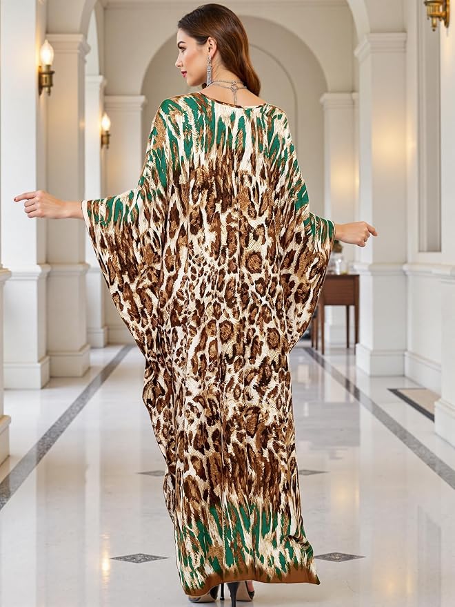 Mumu Dresses for Women Plus Size, Bohemian Kaftan Beach Cover Up Long Maxi Nightgown Soft Loungewear