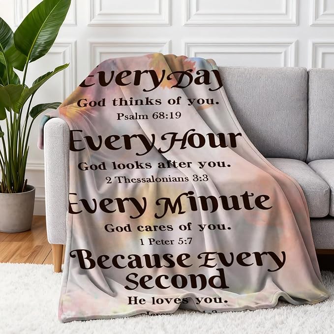 COMFAR Christian Gifts for Women Faith, Soft Throw Blankets for Women, Inspirational/Spiritual/Religious Gifts for Men, Personalized Blankets for Adults/Kids 40"x 50"