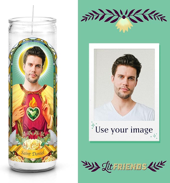Saint Selfie: Custom Prayer Candle, Father's Day Gift, Funny Unique Gift, Catholic, Unscented, 7 Day