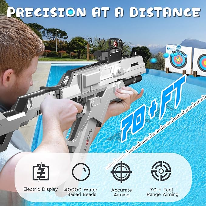 Automatic Gel Ball Blaster Sniper Rifle High Speed 200+ FPS Electric Gel Gun for Outdoor Shooting Game Summer Birthday Gifts Ages 14+