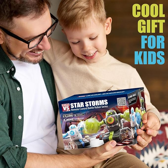 Remote Control Fighting Robots Game Set of 2, RC Ejecting Battle Bots with Light & Sound, Fun Electronic Battle Robots Toys, Christmas Birthday Gifts for Kids Boys Age 6+ Year Old
