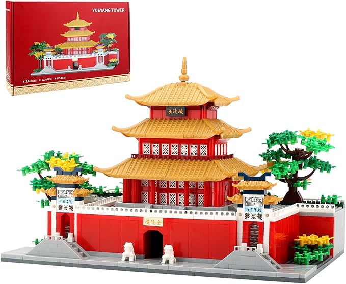Micro Building Blocks for Adults and Teens Age of 14+ 2236 PCS Chinese House Asian Architecture Creative DIY Construction Toy for Stress Relief & Home Decor - Yueyang Tower
