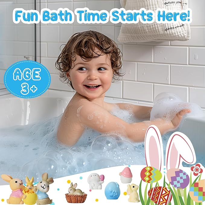 Bath Bombs for Kids, Easter Egg Organic Natural Bath Bomb with Surprise Toys Inside, Bubble Bath Fizz for Kids, Easter Basket Stuffers for Boys Girls, 12 Pack
