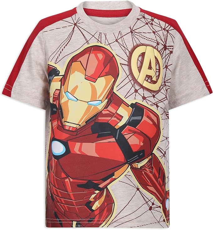 Marvel Boys' Marvel Avengers Boy's 4-Pack Superhero Short Sleeve Tee Shirt Set