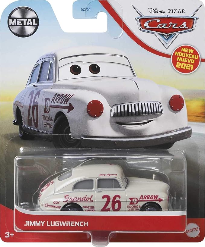 Disney Cars Jimmy Lugwrench, Miniature, Collectible Racecar Automobile Toys Based on Cars Movies, for Kids Age 3 and Older, Multicolor