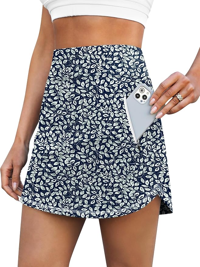 LouKeith Golf Skirts for Women Tennis Skirt with Zipper Pockets High Waisted Running Casual Athletic Skorts Built-in Shorts