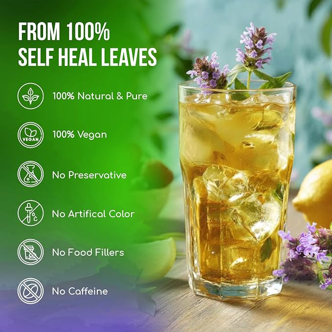 FreshDrinkUS, Premium Self Heal Leaves Loose Leaf Tea – 4oz (113g) Cut & Dried Herbal Leaves | Naturally Aromatic | Caffeine-Free Herbal Infusion | 100% Natural Loose Leaves. Preservative-Free. Vegan