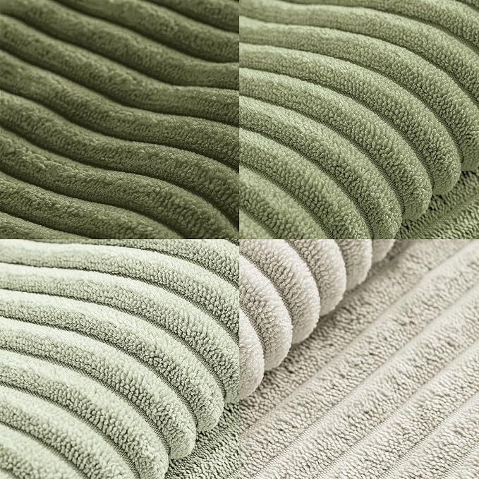 MIULEE Summer Light Green Decorative Throw Pillow Covers 18x18 Inch Set of 4 Boho Farmhouse Cushion Covers Mordern Classic Pillow Cases Soft Corduroy Gradient Home Decor for Couch Sofa Living Room Bed