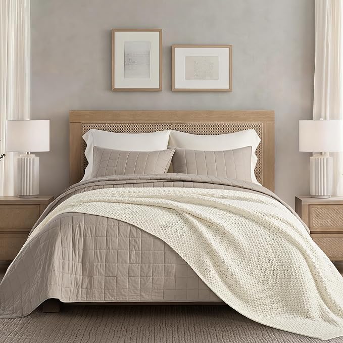 EVERGRACEHOME Chunky Chenille Knit Throw Blanket, 108x92, Ivory White | Sculpted Moss Stitch, Chic Modern Farmhouse, All-Season Warmth, OEKO-TEX® Certified, Oversized King for Couch, Bed, Sofa