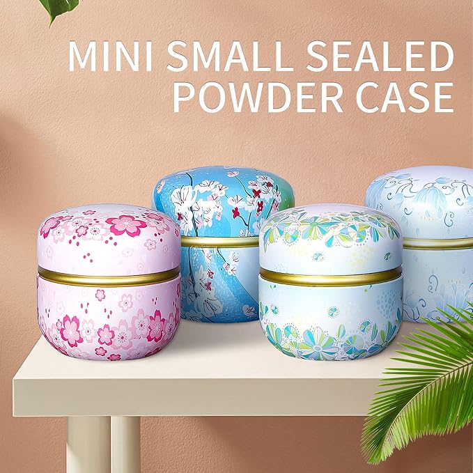 Topwon Powder Case with Powder Puff for Body Powder Container Dusting Powder Case for Baby&Mom (Green)
