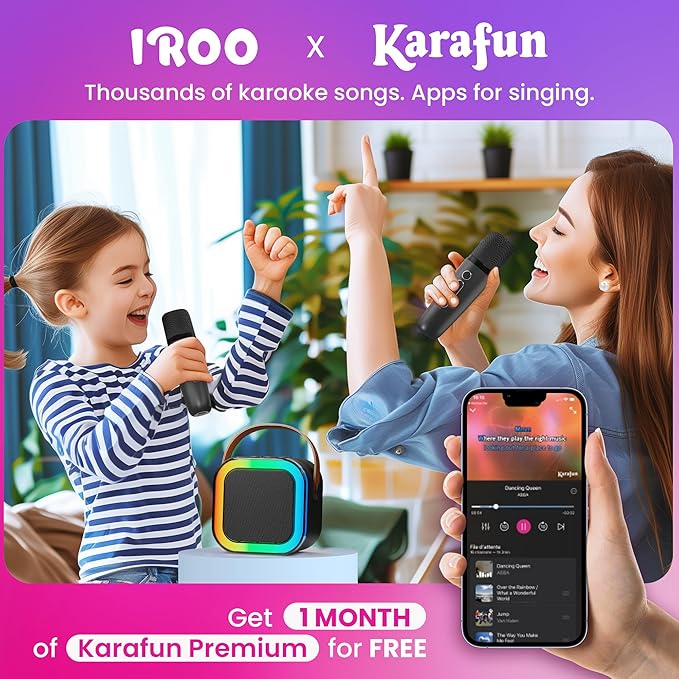 Karaoke Machine for Kids, 2026 TOP Toys Birthday Gifts Ideas for Girls Ages 4, 5, 6, 7, 8, 9, 10, 12+ Years Old, Portable Mini MP3 Player with 2 Wireless Mics for Party