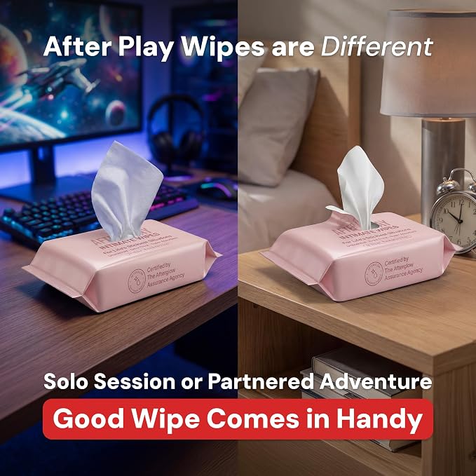 After Play Intimate Wipes – Ultra-Thick, pH Balanced, Unscented Cleanup Wipes – Funny Practical Gag Bachelorette Gift – Nightstand & Travel Ready – Gifts for Him or Her