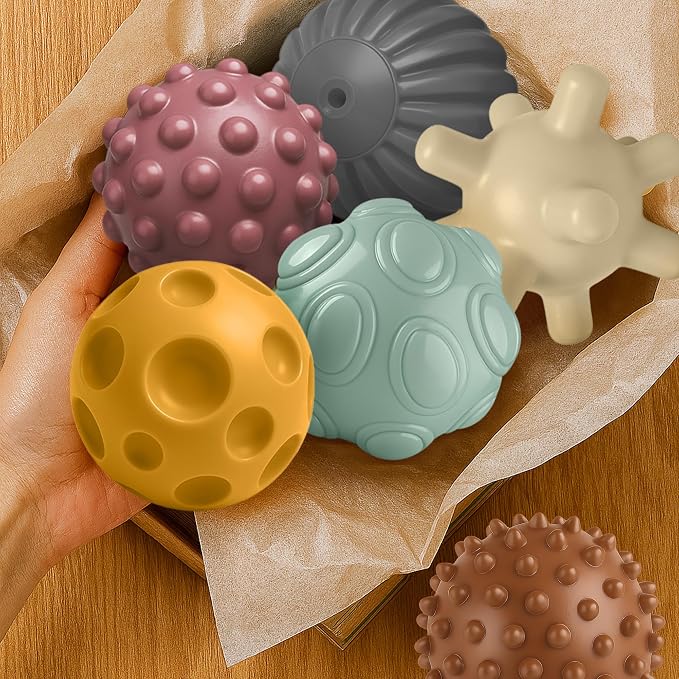 Sensory Balls for Babies 6-12 Months, 6PCS Textured Ball Set | BPA-Free, Soft Infant Toy for Baby Development, Tummy Time, Fine Motor Skills, Early Learning Gift for Baby