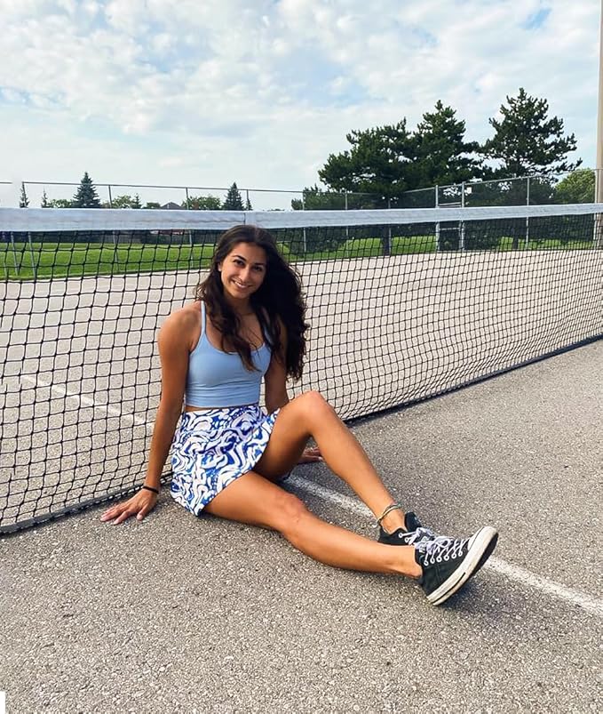 Stelle Women Tennis Skirt High Waisted Athletic Golf Skorts with Pockets | Tummy Control, Built-In Shorts, Deep Pockets, Pleated, Breathable, Lightweight, Tennis, Golf, Pickleball, Running, Workout