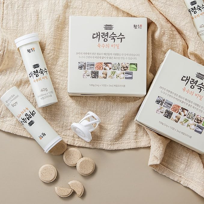 30 tablets - Seoul soup secrets - Instant Korean soup tablet, seafood vegetable stock broth, all natural ingredients, made in Korea