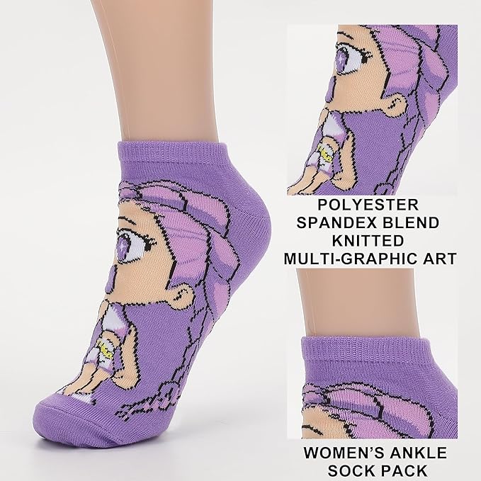Bioworld KPop Demon Hunters Hunter/X & Derpy 5-Pair Pack Casual Crew Socks
