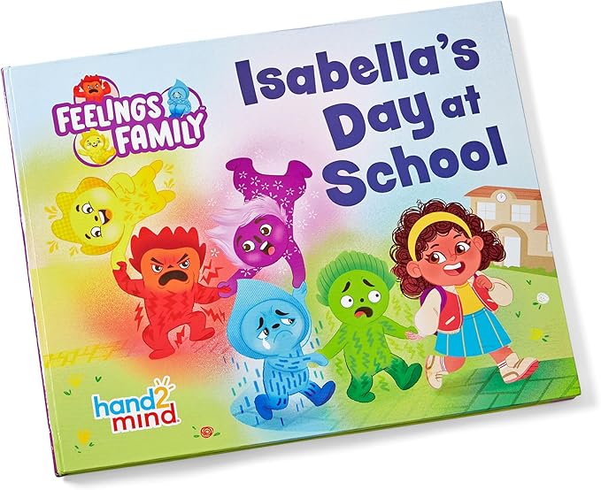 hand2mind Feelings Family Introductory Storybook and Plush Set, Toddler Emotions Book, Social Emotional Learning Activities, Play Therapy Toys, Preschool Books 3-5, Calm Down Corner Supplies