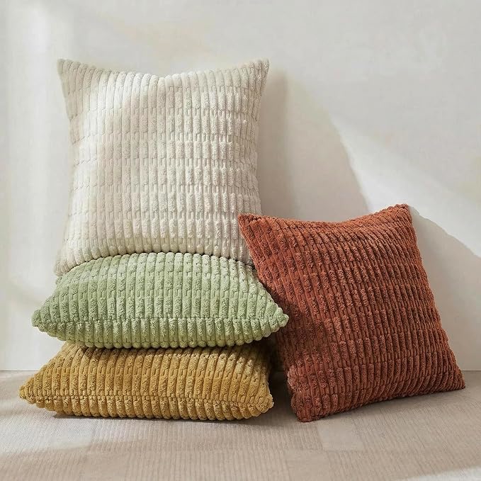 Fancy Homi 4 Packs Decorative Throw Pillow Covers for Living Room Couch Bed, Modern Farmhouse Boho Home Décor Accent Cushion Case, 24" x 24", Fall