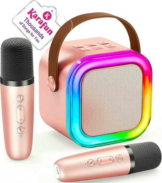 Karaoke Machine for Kids, 2026 TOP Toys Birthday Gifts Ideas for Girls Ages 4, 5, 6, 7, 8, 9, 10, 12+ Years Old, Portable Mini MP3 Player with 2 Wireless Mics for Party