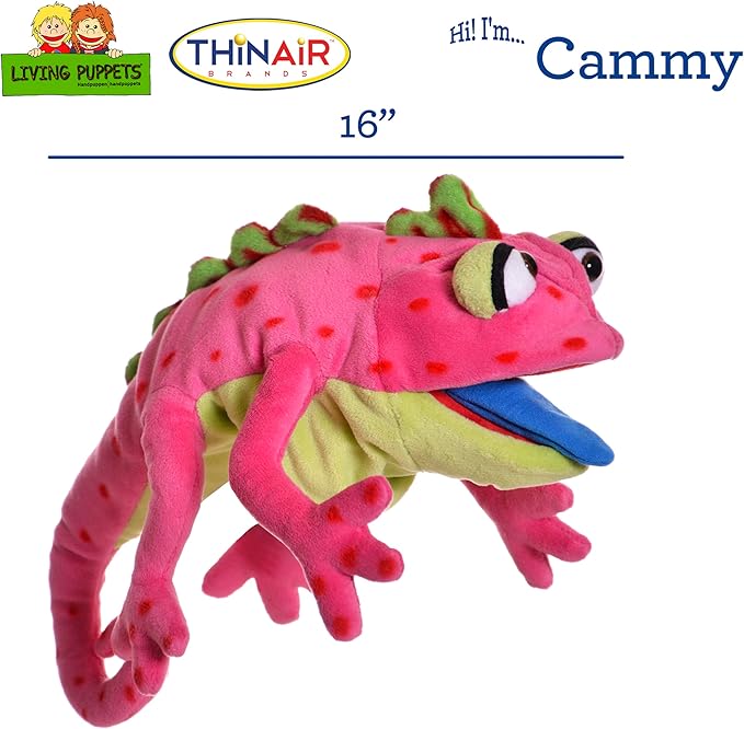 Living Puppets - Cammy The Chameleon, 16-Inch Plush Hand Puppet for Boys and Girls