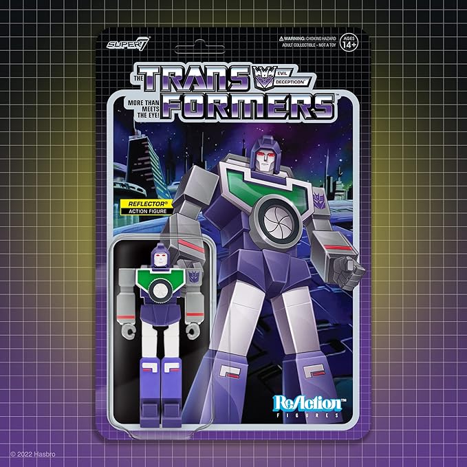 Super7 Transformers Reflector - 3.75" Transformers Action Figure Classic Cartoon Collectibles and Retro Toys
