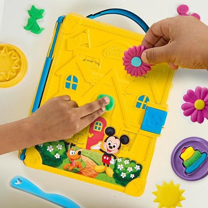 Play-Doh Disney Junior Mickey Mouse Clubhouse, Shape a Story Playset, Storage & Travel, Arts & Crafts Preschool Toys for Kids 2+
