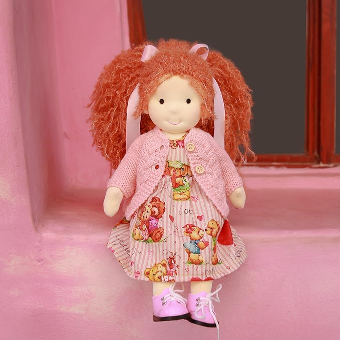 Waldorf Handmade Rag Doll - Personalized Collectors Plush for Kids Birthday Present With Beautiful Box-Autumn 12"