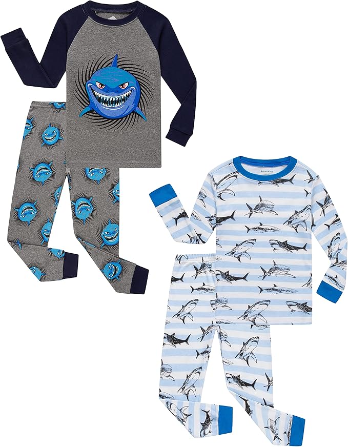 KikizYe Little Big Boys Girls Pajamas Set Kids PJs 100% Cotton Sleepwear