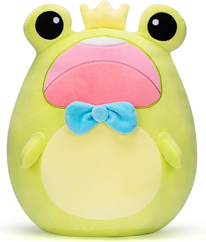 Original 13.5-inch Large Frog Plush Pillow Stuffed Animal Toy,Big Size Cute Soft Toys Fat Kawaii Pillows Cuddle Plushie,Gift for Kids Girls Children