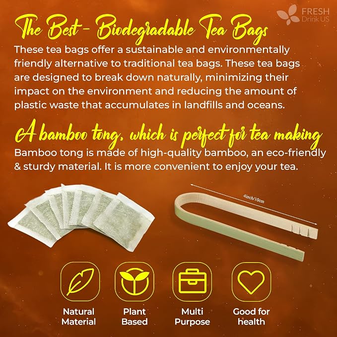 FreshDrinkUS, Premium 75 Cinnamon Tea Bags, 100% Natural & Pure, Herbal Tea, Made with Natural Materials-Corn Fiber Tea Bags, Sugar/Caffeine/Gluten Free. Warmly Taste and Balance.
