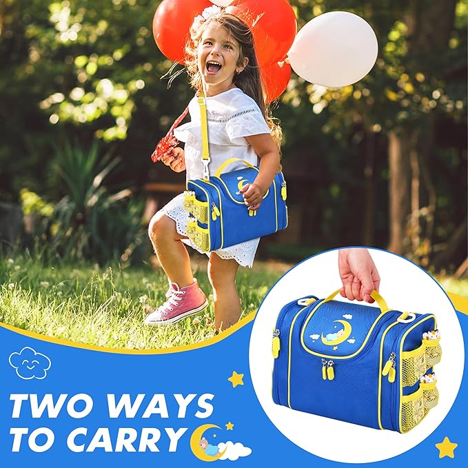 Carrying Case Compatible with Little Tikes Story Dream Machine Books Starter Set and Character, Portable Storage Carrier Bag for Travel and Home Storage (Blue)
