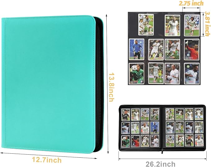 GERMUN Trading Card Binder 12 Pocket, 720 Pockets Card Binders, Card Collection Binder, Card Album Folder for MTG, TCG, Sports Cards, Game Cards (Lake Blue)