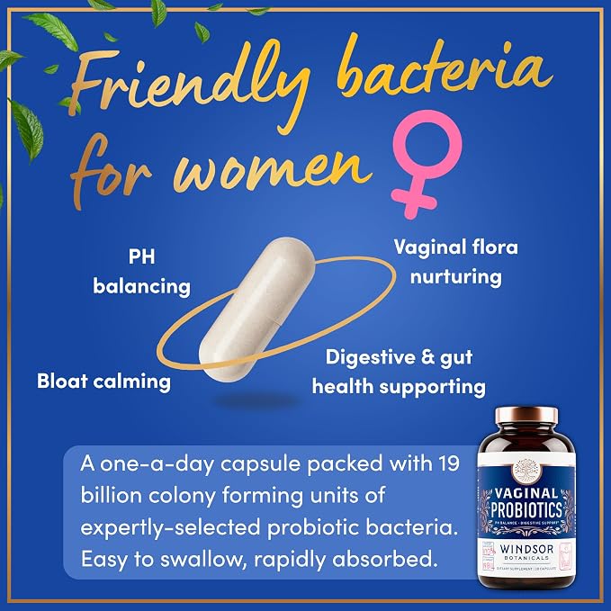 Vaginal Probiotics for Women - 19Bil CFU,15-Strain Lactobacillus Probiotic for PH Balance, Urinary Tract Support, Odor & Yeast Health - Balance Complex for Women BV Support Supplements - 30 Vegan Caps