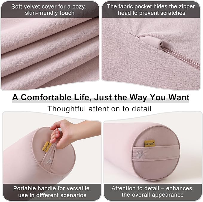Body Pillow for Adults,Long Round Pillow,Big Cylindrical Pillow,Large Full Bolster Pillows for Side Sleepers (Purple, 47.24"*7.87")