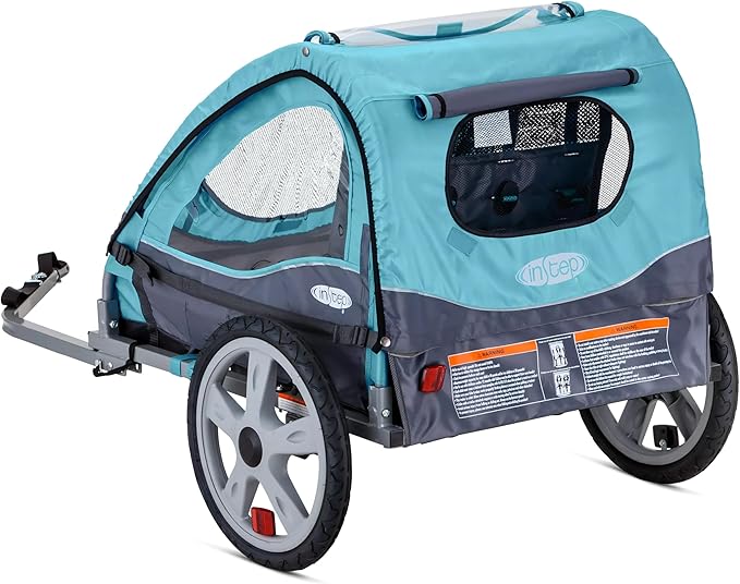 InStep Take 2 or Sync Kids Bike Trailer, Single or Double Seat, Universal Coupler, Folding Frame, Quick-Release Wheels, Canopy with Bug Screen and Weather Shield, Bike Trailer for Kids